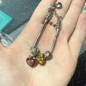 Brighton Charm Bracelet with Red and Yellow Accents